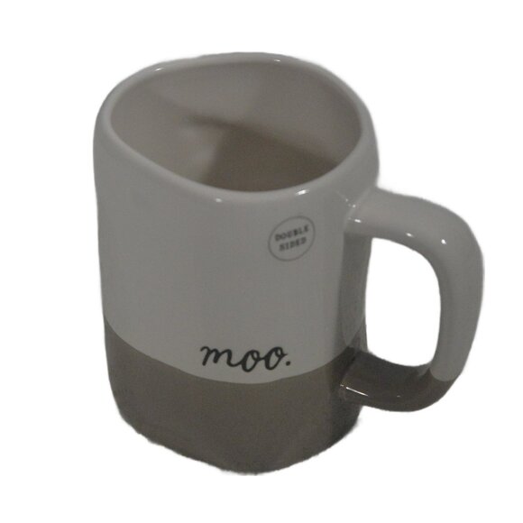 Rae Dunn Double Sided moo Mug 16 oz Ceramic - Picture 2 of 5